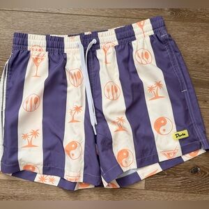 DUVIN Yin Tang Men’s Swim Trunks Purple White Size M 4” Inseam NWOT